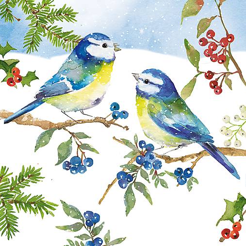  - Servítka "Blue birds" - 9786091_