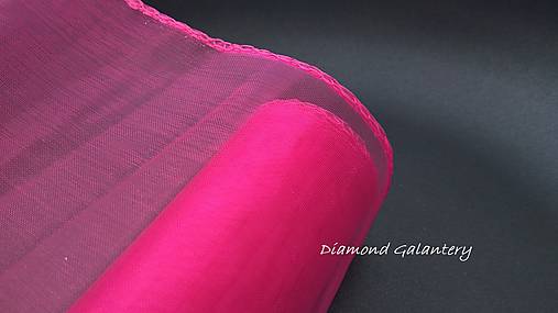Galantéria - Obšitá organza 12 cm - tmavá ružová - 9788814_