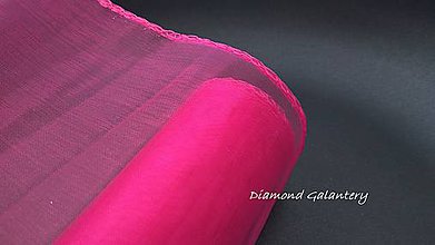 Galantéria - Obšitá organza 12 cm - tmavá ružová - 9788814_