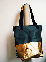 Veľké tašky - Papírová kabelka // black gold - 9787227_