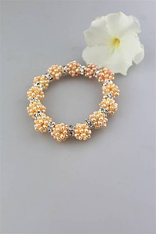 Náramky - perly náramok luxusný (lososová perla) - 9791005_