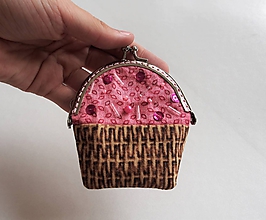 Taštičky - rámčeková mini peňaženka Muffin s posýpkou - 9790411_