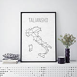 Grafika - TALIANSKO, minimalistická mapa - 9792243_