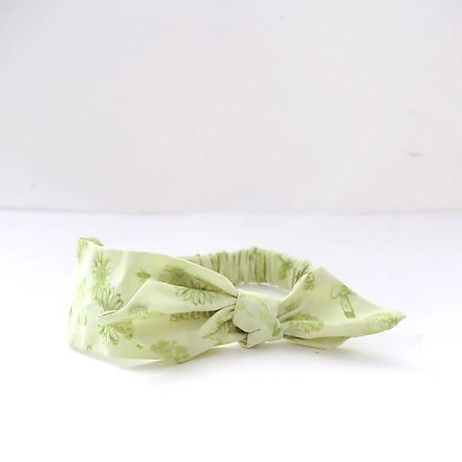 Ozdoby do vlasov - Čelenka s mašľou zelená - 9791434_