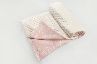 Detský textil - Minky deka celoročná 100x75cm Ivory & Lines pink - 9789491_