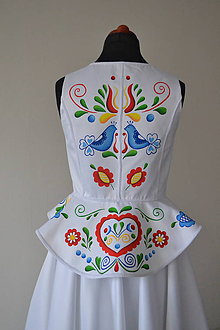 Šaty - ručne maľovaná svadobná vesta - 9794452_