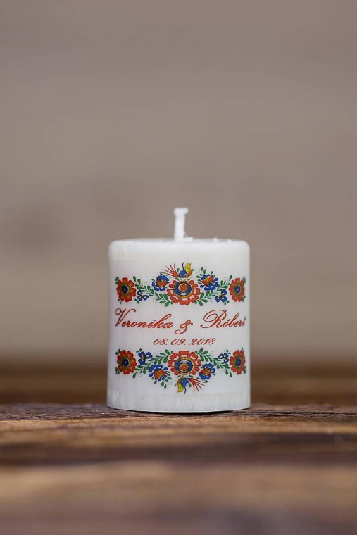 Menovka alebo darček pre svadobčanov - Sviečka - Vzor č.15