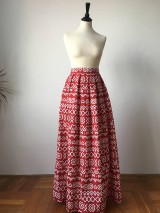 Sukne - červená folk sukňa Čičmany dlhá - 9797425_