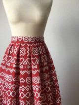 Sukne - červená folk sukňa Čičmany dlhá - 9797433_
