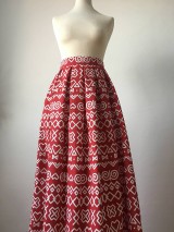 Sukne - červená folk sukňa Čičmany dlhá - 9797437_