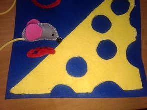 Hračky - Myška a syr- prevliekačka-textilná stránka pre  deťúrence - 9797187_