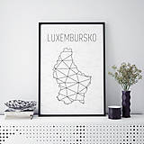 Grafika - LUXEMBURSKO, minimalistická mapa - 9797665_