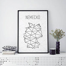 Grafika - NEMECKO, minimalistická mapa - 9797632_