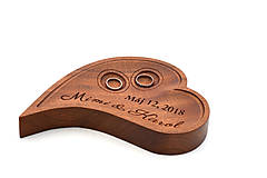 Prstene - Drevený podnos na obrúčky - 9800226_