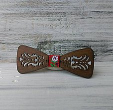 Pánske doplnky - Drevený motýlik "Junák" tmavý - 9802103_