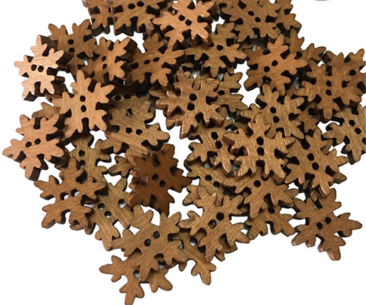 Gombíček drevený vločka 1,8 cm