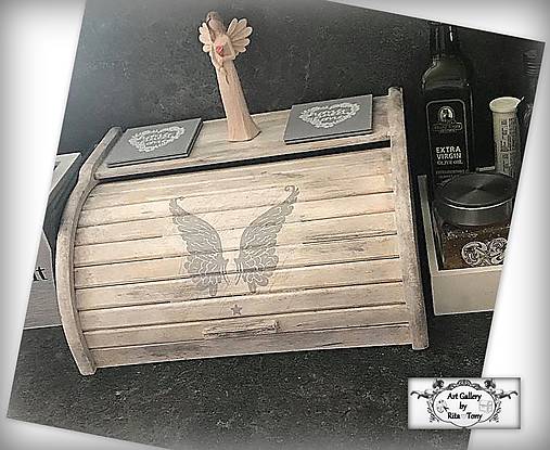 Nádoby - Chlebník "Vintage angel wings" - 9804377_