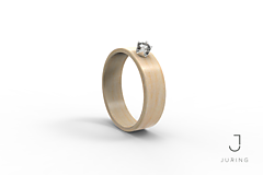 Prstene - Zásnubný drevený prsteň JURING - Javor & Zirkón - 9804452_