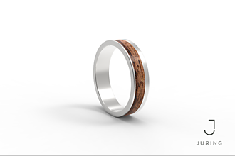 Prstene - Strieborný prsteň JURING Elegance Orech - 9804515_