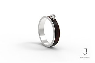 Prstene - Zásnubný prsteň JURING Eben Slim - 9804657_