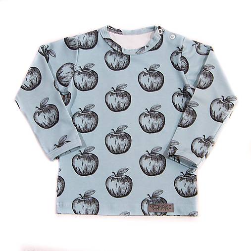 Detské oblečenie - Tričko - Apples dusty blue - 9807322_