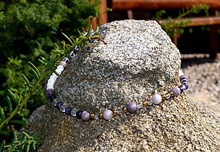 Náhrdelníky - náhrdelník jaspis levanduľový s AG 925 - 9807947_