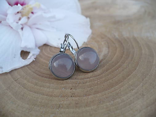 Náušnice - náušnice z Achátu-chirurgická oceľ - 9807097_