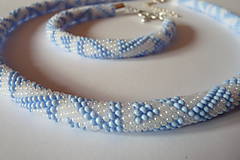 Sady šperkov - Jemná modrá súprava náhrdelník a náramok - 9810031_