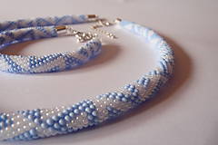 Sady šperkov - Jemná modrá súprava náhrdelník a náramok - 9810032_