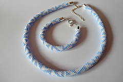 Sady šperkov - Jemná modrá súprava náhrdelník a náramok - 9810033_