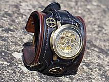 Náramky - Steampunk hodinky hnedo čierne - 9811418_
