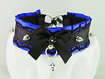 Náhrdelníky - Obojok čipkový, lolita, kawaii, gothic pastel, kitten play collar, BDSM, DDLG,pet play collar 478 - 9814158_