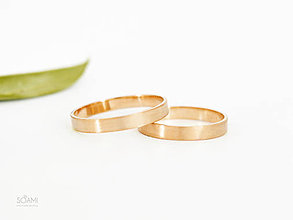 Prstene - 585/1000 zlaté snubné prstene , obrúčky (ružové zlato) - 9813129_