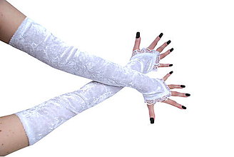 Rukavice - Svadobné zamatové rukavice 100 - 9814123_