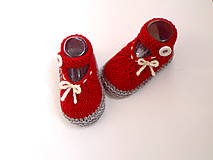 Detské topánky - Červené sandálky z merina - 9816827_