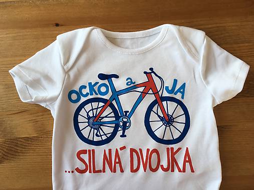 Otcosynovské maľované tričká s motívom bicykla (Detské body)
