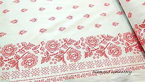 Textil - Bavlnená látka -Kvety s lemom na bielom - cena za 10 cm - 9819707_