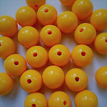 Korálky - Korálky COLOR plast 10mm (žltá sýta-10ks) - 9818645_