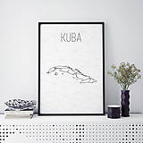 Grafika - KUBA, minimalistická mapa - 9818624_