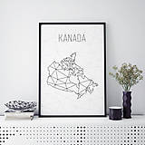 Grafika - KANADA, minimalistická mapa - 9818633_