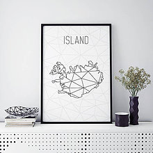 Grafika - ISLAND, minimalistická mapa - 9819370_