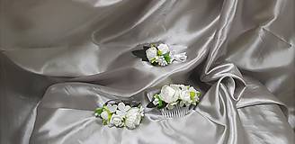 Kvetinový svadobný set z bielych kvetov