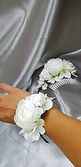 Sady šperkov - Svadobný biely kvetinový set pre nevestu - 9820409_