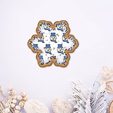 Dekorácie - Vianočné grafické perníky so vzorom stracciatella - snehuliačik (iba hlava) (snehová vločka) - 9819782_