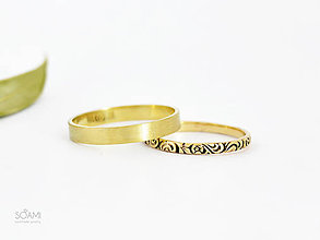 Prstene - 585/1000 zlaté snubné prstene , svadobné obrúčky (žlté zlato) - 9821601_