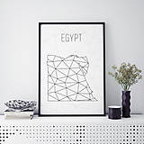 Grafika - EGYPT, minimalistická mapa - 9821828_