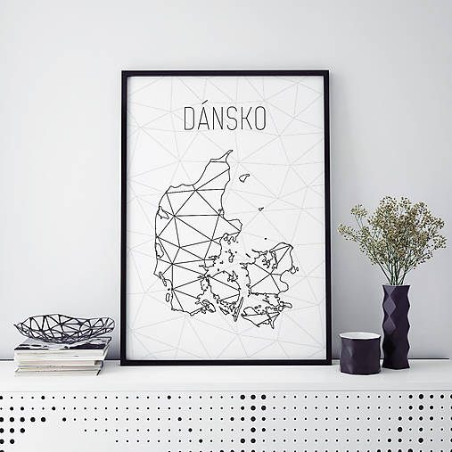 DÁNSKO, minimalistická mapa