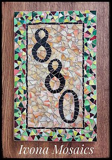 Tabuľky - Mozaikové číslo domu s farebým okrajom - 9826039_
