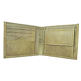 Pánska elegantná peňaženka z pravej kože v khaki farbe, ručne tamponovaná