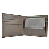 Luxusná peňaženka z pravej kože, ručne tamponovaná, tmavo hnedá